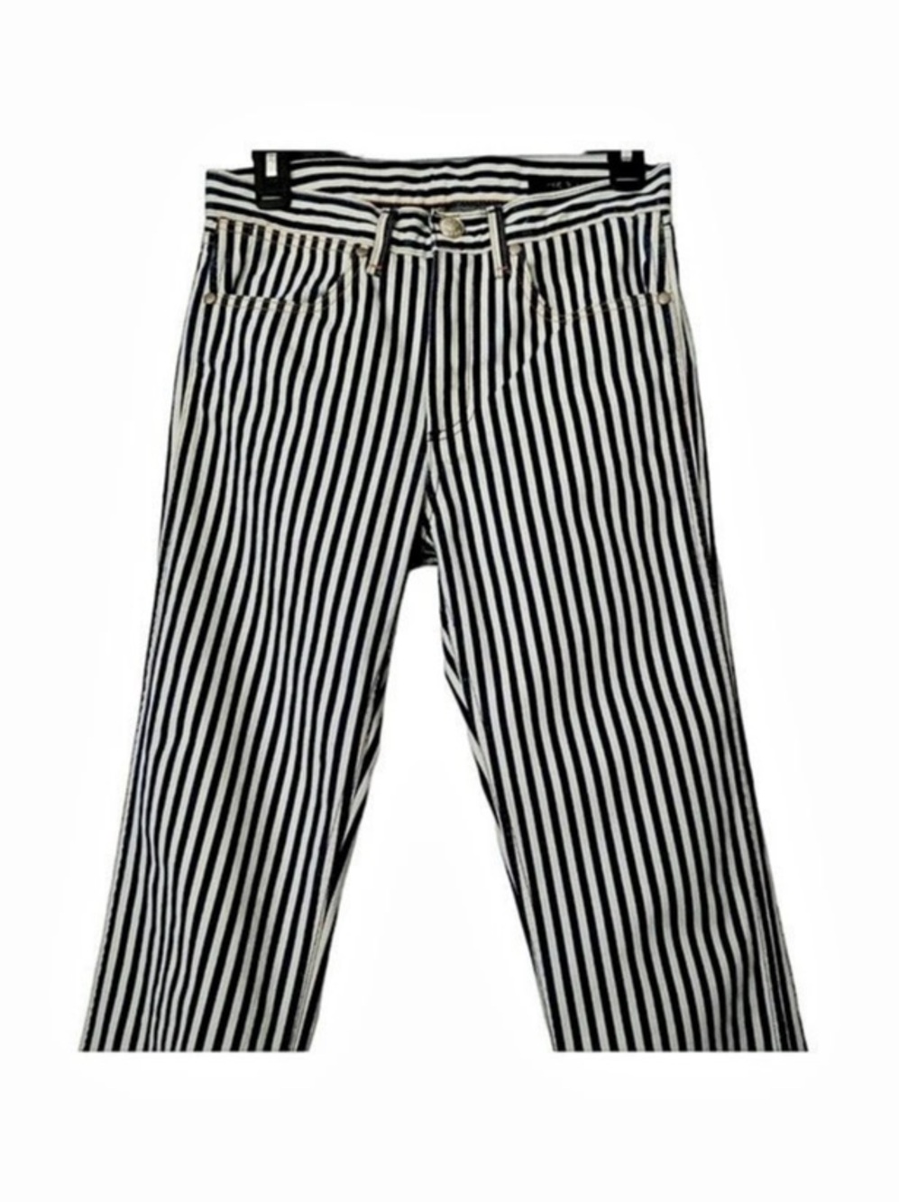 rag & bone Conductor Indigo Stripe Skinny Jeans Blue & White Waist 27